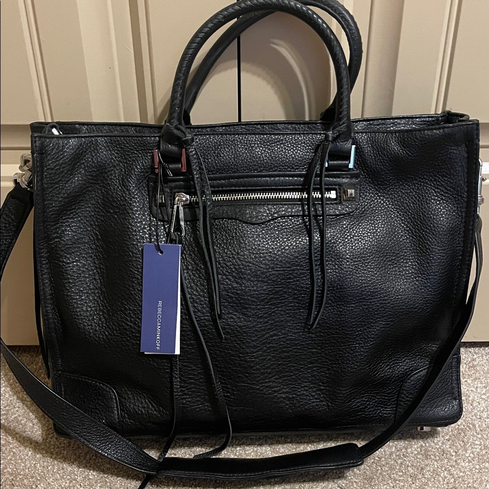 Rebecca Minkoff Large Regan Satchel Tote in Black NEW